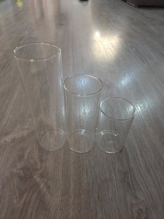 Juego 12 Candelabros Vidrio Cilindro