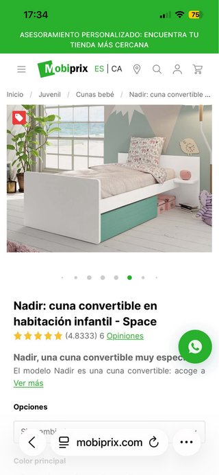 Cuna cambiador convertible