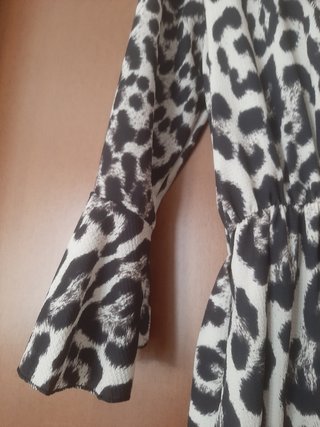 Abito stampa animalier beige e nero