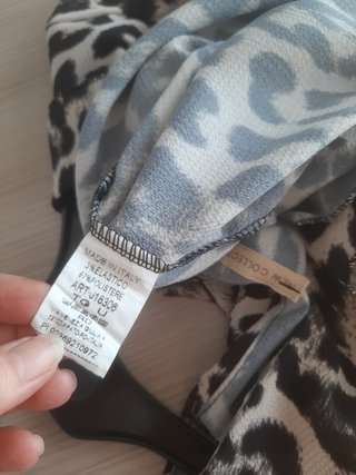 Abito stampa animalier beige e nero