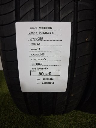 215 65 17 103V MICHELIN PRIMACY 4
