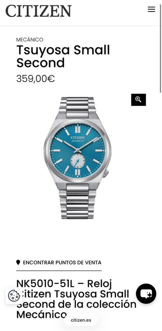 Citizen Tsuyosa Small Seconds Azul - NUEVO