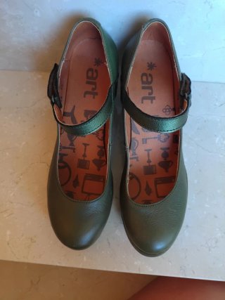 ART 0933 Harlem, Zapatos de tacón de PIEL verdes.