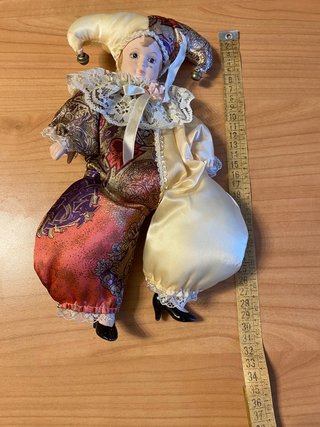 Bambola Porcellana con vestito da Giullare