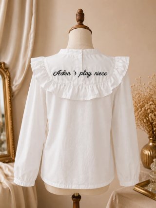 Camisa blanca con volantes talla M