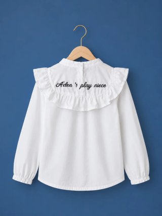 Camisa blanca con volantes talla M