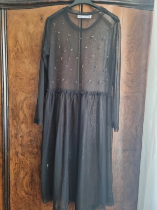 Abito Zara trasparente con perle taglia unica