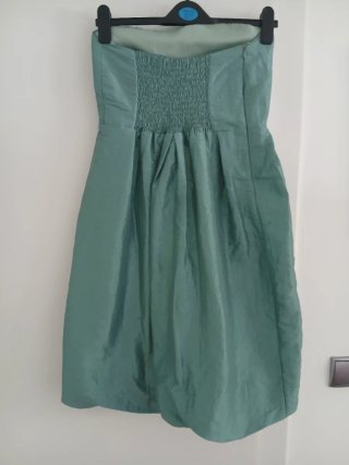 Vestido palabra de honor bombacho foulard gratis