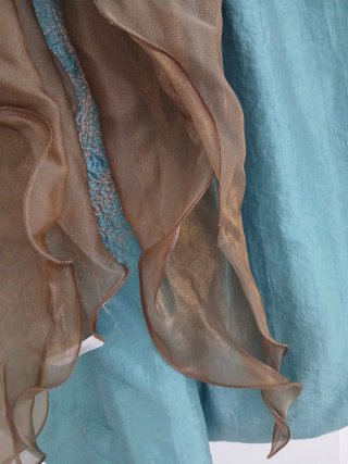 Vestido palabra de honor bombacho foulard gratis