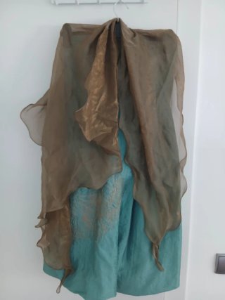 Vestido palabra de honor bombacho foulard gratis