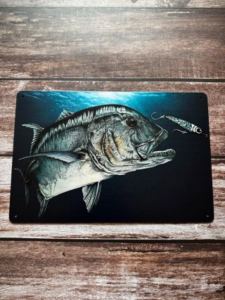 PLACA CARTEL PESCA CARANX JUREL GT SEÑUELO RAPALA