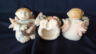 Figuras Belén músicos cerámica de Gloria Botonero