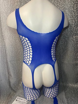 Lencería de rejilla azul talla única