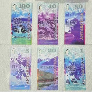 Banconote Antartide 5, 10, 20, 50, 100 Dollari