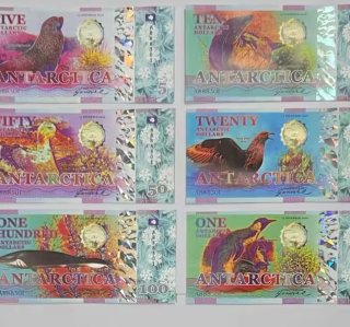 Banconote Antartide 5, 10, 20, 50, 100 Dollari