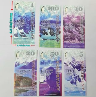 Banconote Antartide 5, 10, 20, 50, 100 Dollari