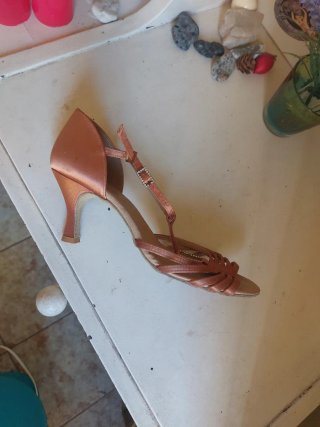Zapatos de baile dorados/naranja