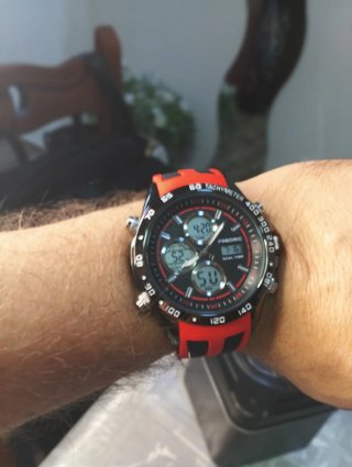 Orologio Fredric Dual Time Nero e Rosso