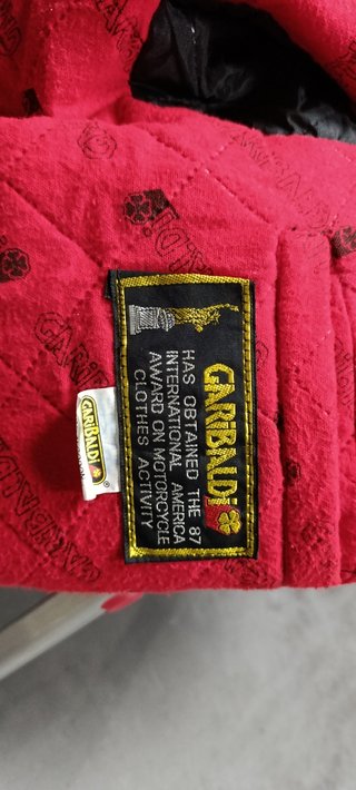 Chaqueta Moto Garibaldi Vintage Negra Roja