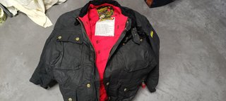 Chaqueta Moto Garibaldi Vintage Negra Roja