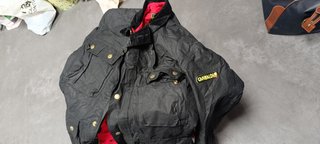 Chaqueta Moto Garibaldi Vintage Negra Roja