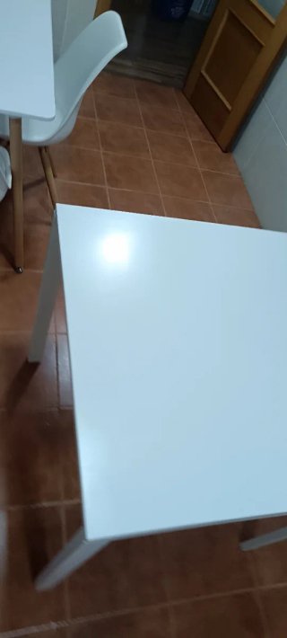 Mesa cuadrada blanca 75x75x75