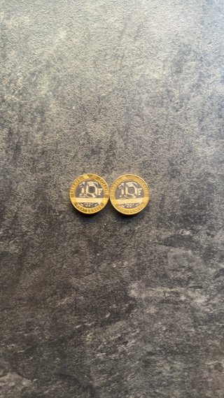 2 Monedas 10 Francos Franceses RF