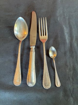 76 Cubiertos Alpaca Gallo Bañados en Plata 96