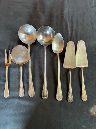 76 Cubiertos Alpaca Gallo Bañados en Plata 96