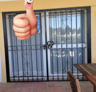 Reja de dos hojas con marco