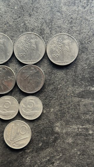 Lote 9 Monedas Antiguas Italia Liras