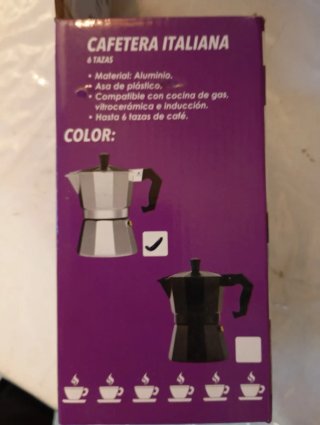 Cafetera Italiana 6 Tazas Aluminio