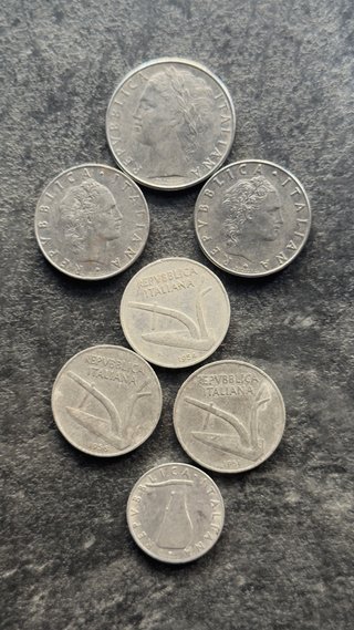 Lote 7 Monedas Antiguas Italia Liras