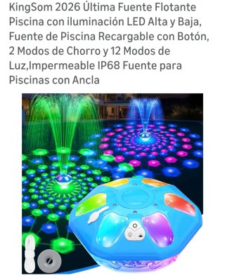 Fuente flotante para piscina IP68
