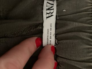 Pantalón Zara Lino Talla XS Verde