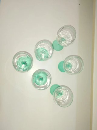 6 Calici Acqua/Vino Gambo Colorato