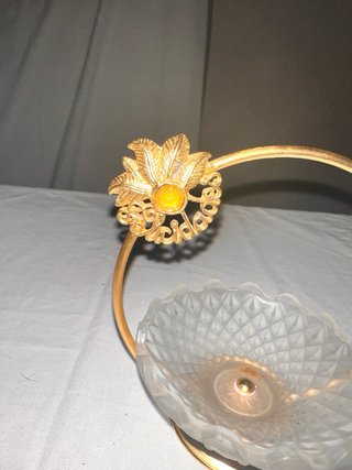 Cestillo cristal tallado siglo XX