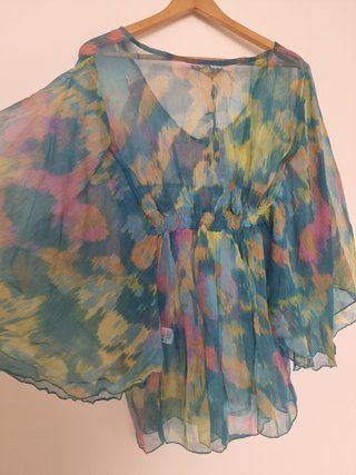 Blusa S/M Multicolor e Turquesa