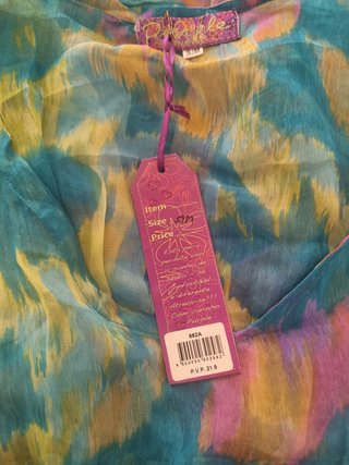 Blusa S/M Multicolor e Turquesa
