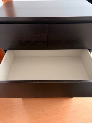 Cómoda 6 cajones madera oscura