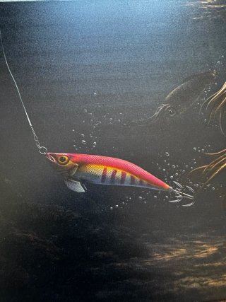 CARTEL METALICO PESCA CALAMAR EGGING YAMASHITA
