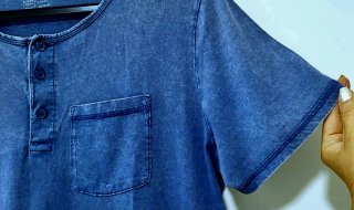 Camiseta Henley LIVERGY   Efecto Vaquera