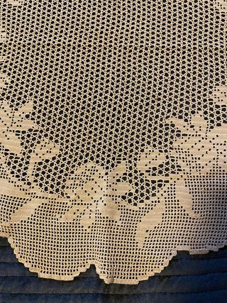 Conjunto Naperons Vintage Crochet Bege