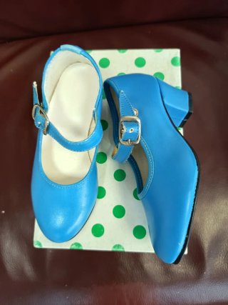 Zapatos Flamenca Turquesa Talla 25