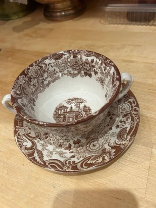 Taza y plato consomé La Cartuja Sevilla