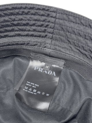 Prada Re-Nylon Bucket Hat Black Enameled Triangle