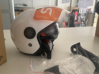 Casco Moto Jet SKA-P Blanco con Gafa