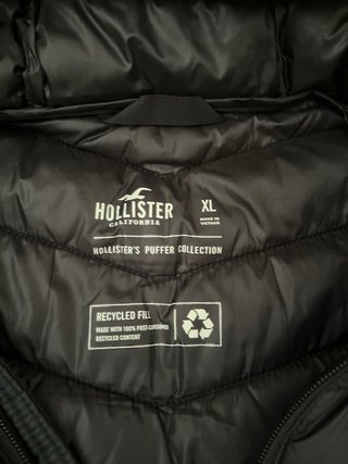 Abrigo Hollister Negro con Capucha