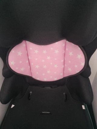 Silla de coche para bebé rosa y negra