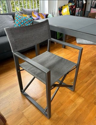 Mesa extensible metal gris + sillas